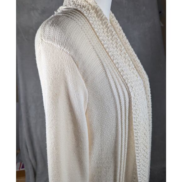 89th and  Madison open Cardigan SzMBust 40"Cream color multi Texture - Picture 5 of 9